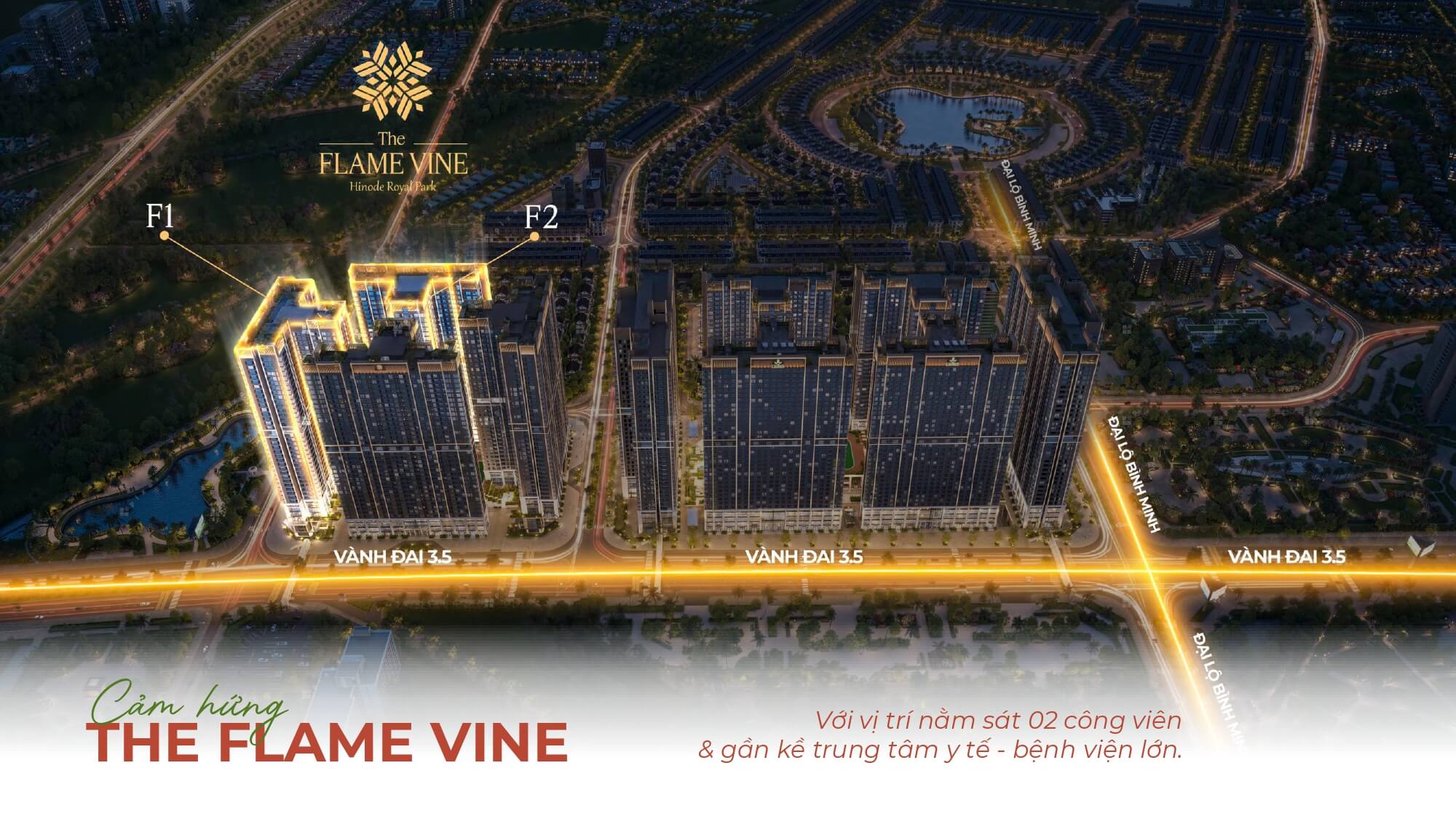 vị trí dự án the flame vine hoài đức