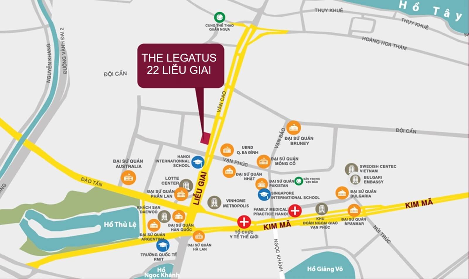 vị trí dự án the legatus 22 liễu giai